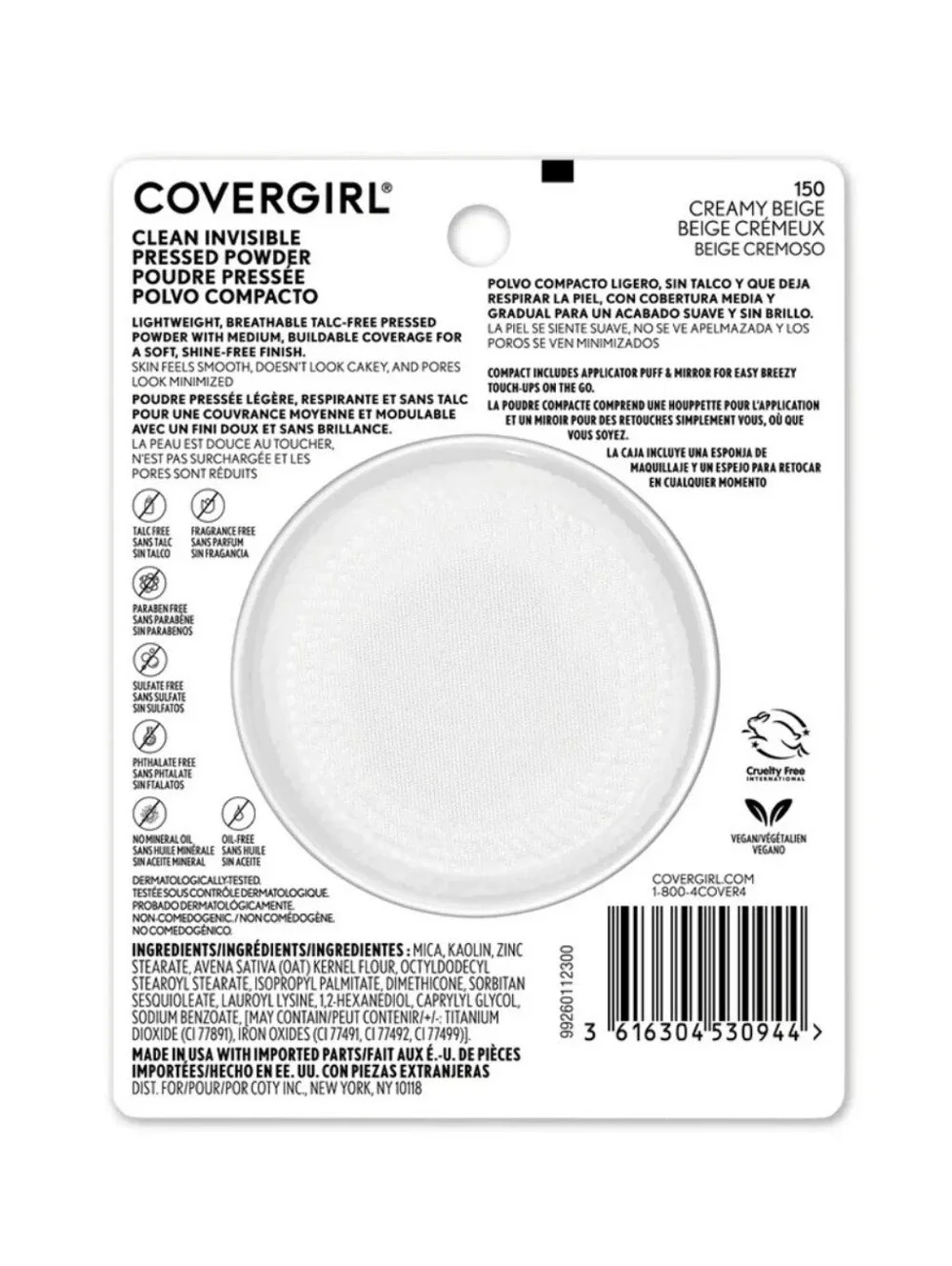⭐4/$15 Covergirl Clean Invisible Pressed Powder Creamy Beige